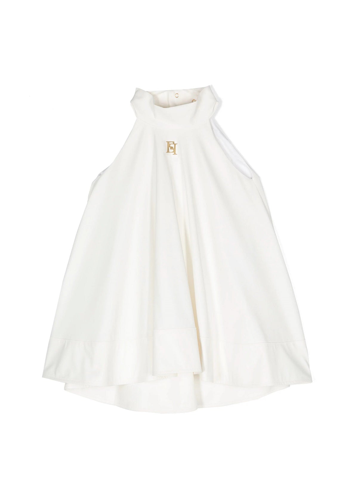 Elisabetta Franchi La Mia Bambina Abito Smanicato Panna con Fiocco