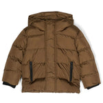 Piumino Imbottito DSquared2 Kids Marrone | Design Imbottito | Logo sulla Manica | Chiusura con Zip | Cappuccio Classico"