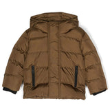 Piumino Imbottito DSquared2 Kids Marrone | Design Imbottito | Logo sulla Manica | Chiusura con Zip | Cappuccio Classico"