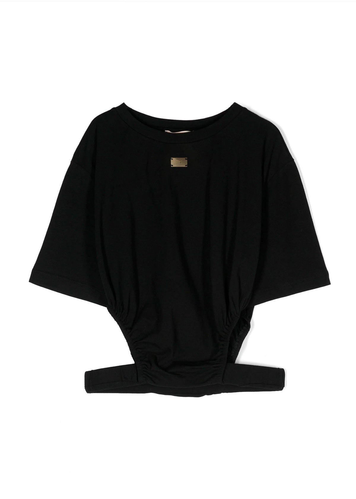 Elisabetta Franchi La Mia Bambina Maglia Nera con Dettaglio Cut Out