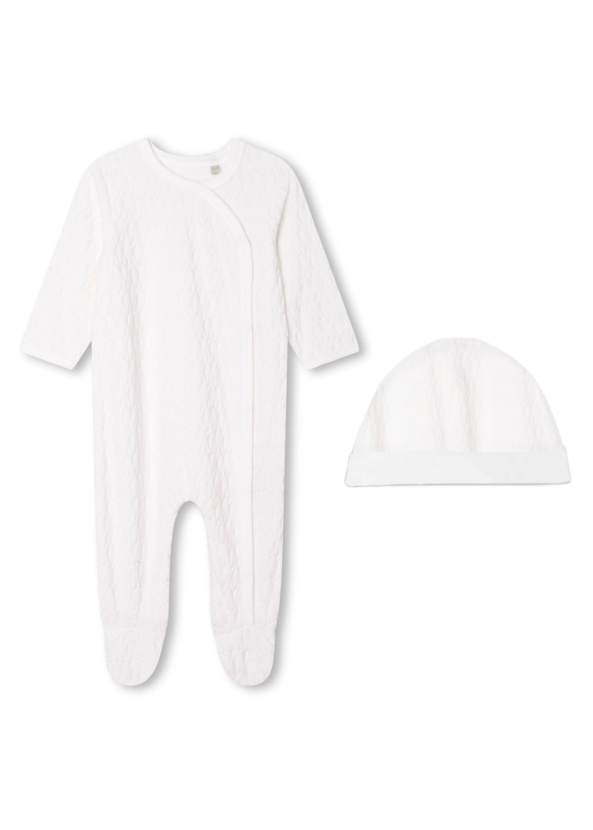 Set Pigiama e Berretto Michael Kors per Bambini - Bianco con Monogramma All-Over | Florence Kids