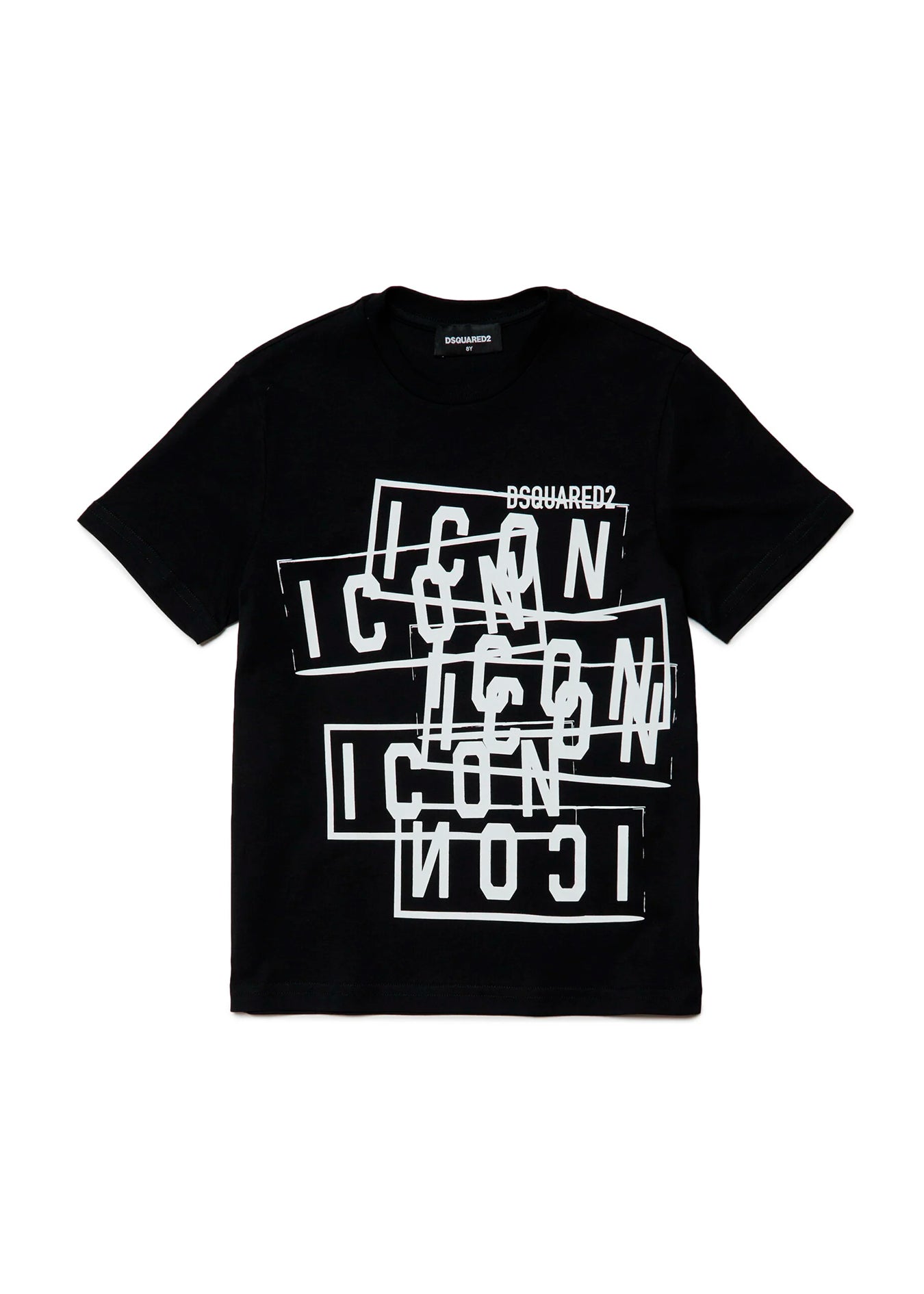 Dsquared2 Kids T-shirt Nera con Stampa Icon effetto displaced per Bambini