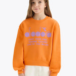 Felpa Girocollo Diadora Kids Arancione: Comfort e Stile per le Piccole Atlete
