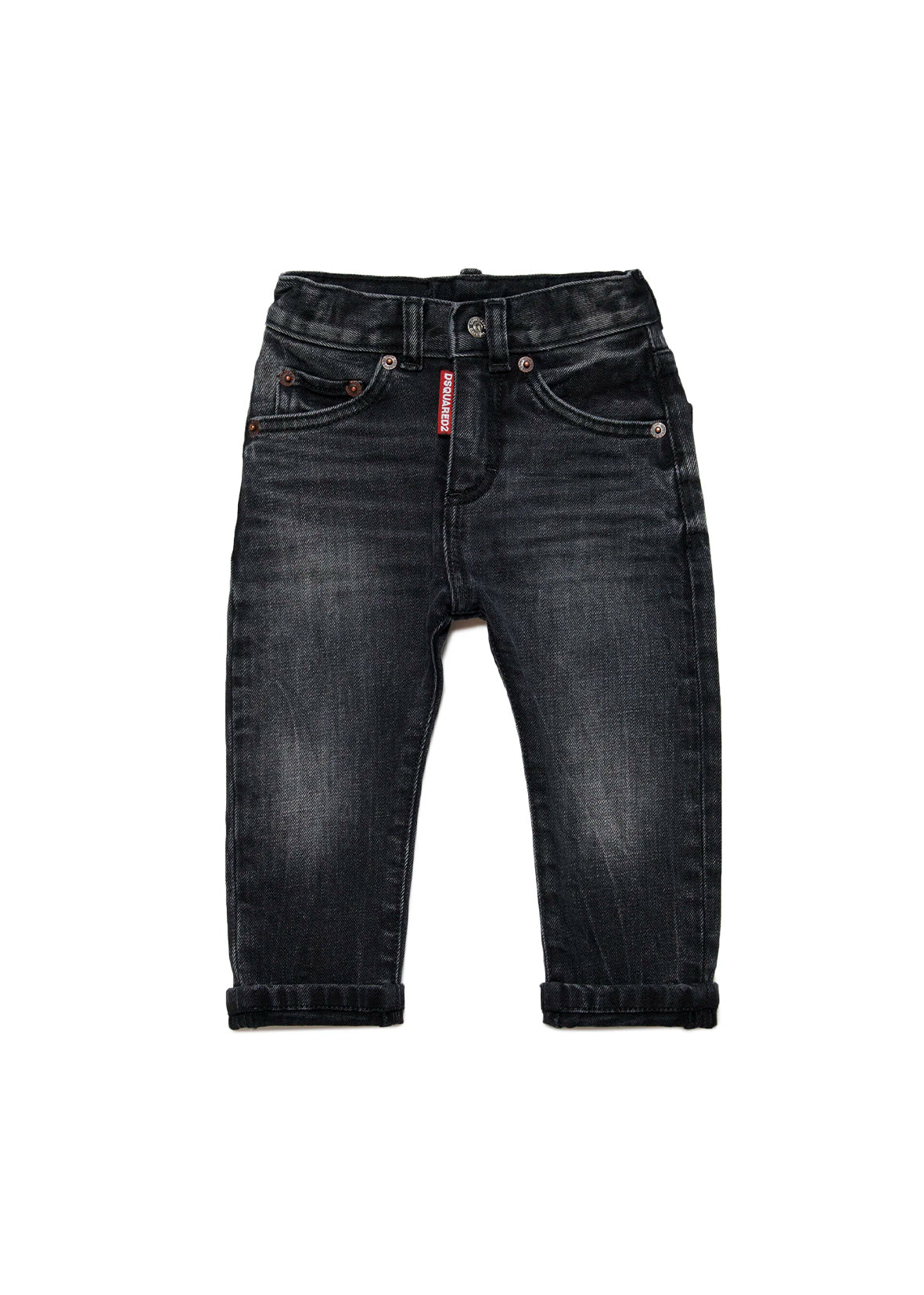 Dsquared2 Kids Jeans Nero Sfumato per Neonati