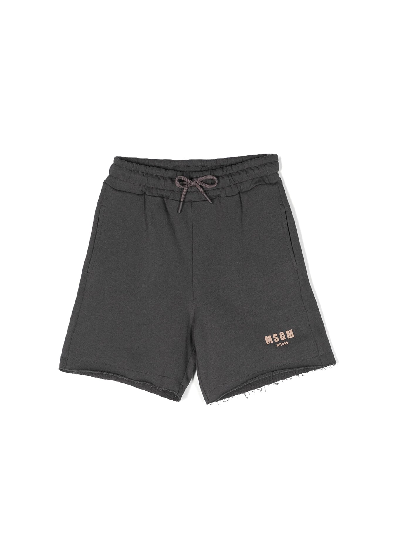 MSGM Kids Bermuda Piombo con Effetto Vissuto per Bambini