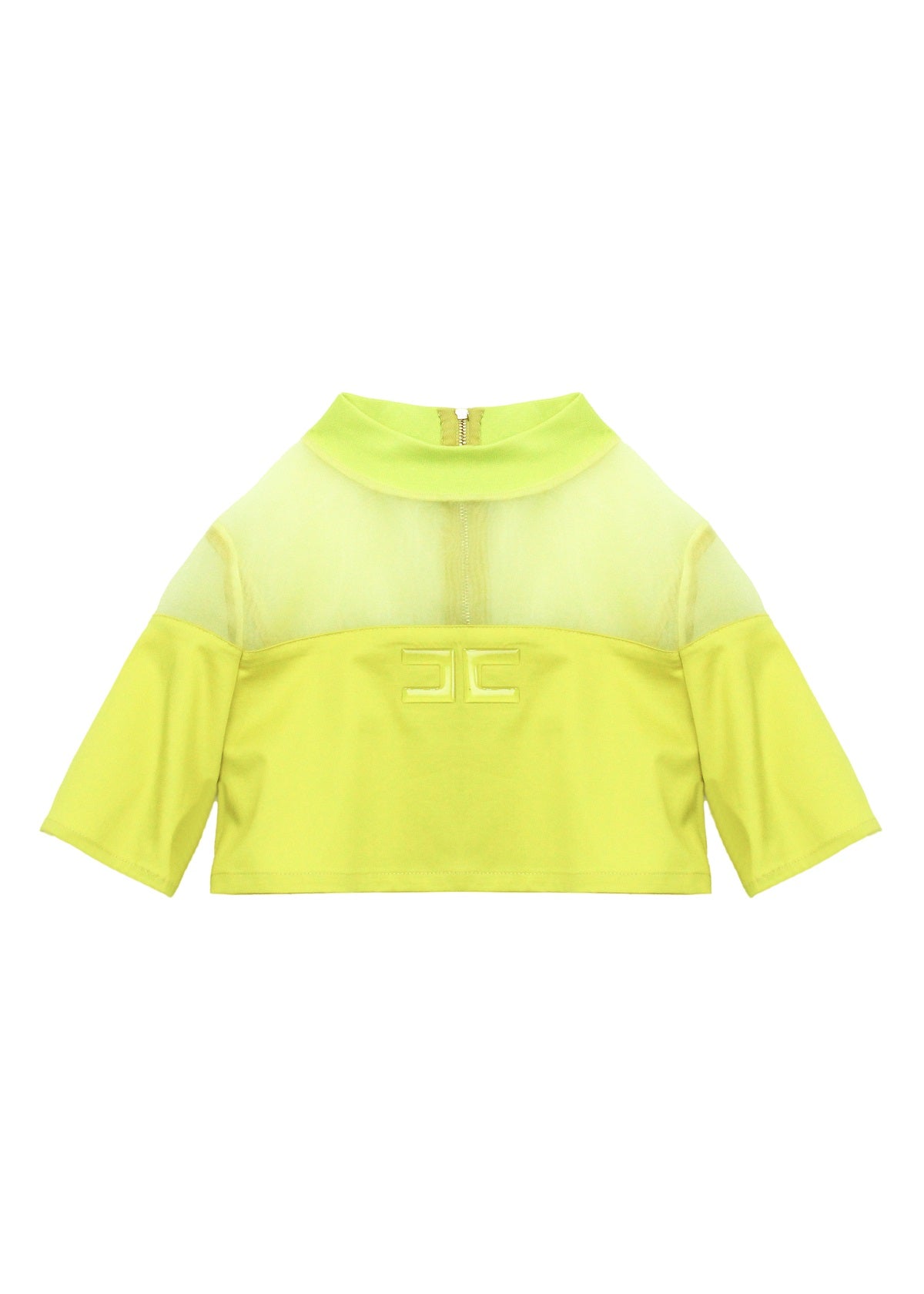 Elisabetta Franchi La Mia Bambina Camicia Crop Cedro con Logo