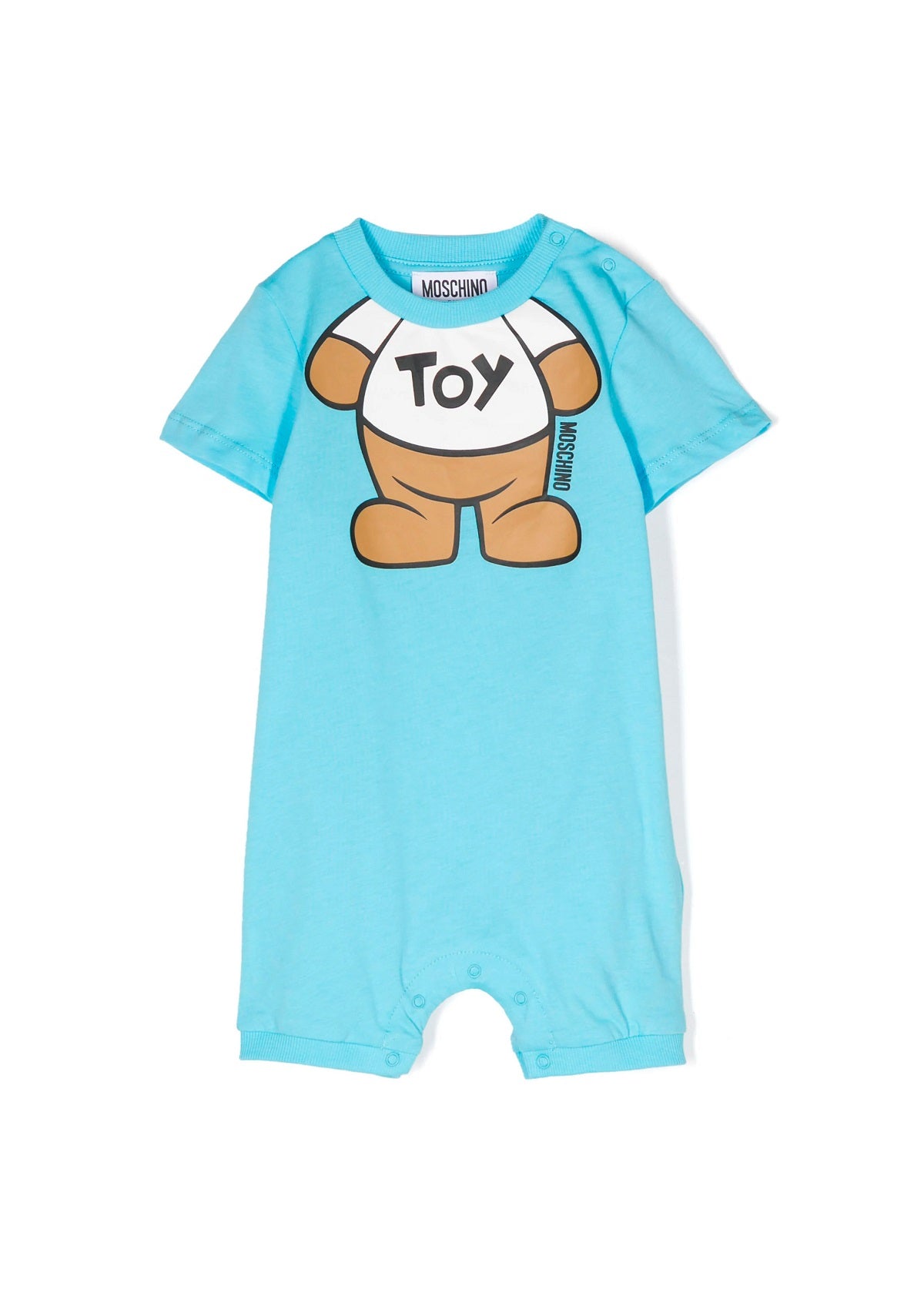 Moschino Kids Pagliaccetto Azzurro con Stampa Teddy Bear