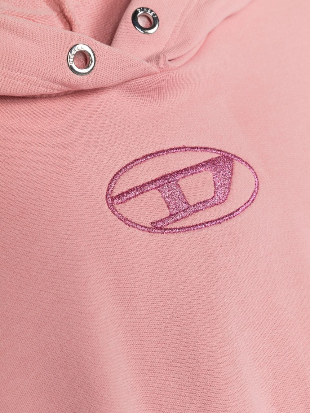 Diesel Kids Felpa Cropped Rosa con Logo Glitter: Stile Casual Incontra Glamour Moderno