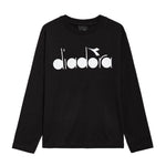 Diadora Kids T-Shirt: Maniche Lunghe Nero con Logo - Stile Sportivo per Bambini