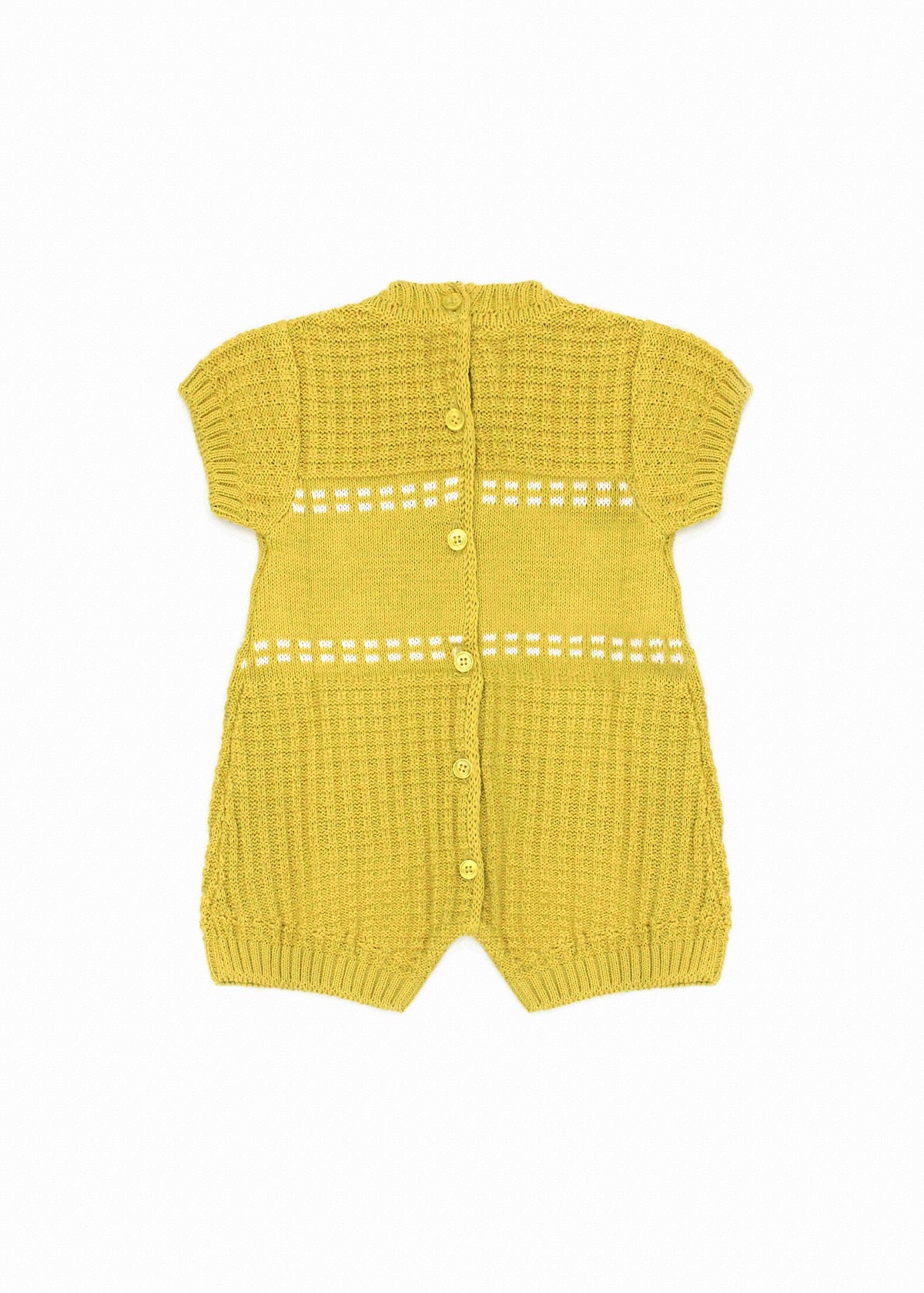 Elisabetta Franchi La Mia Bambina Pagliaccetto con Logo Jacquard Cedro/Avorio