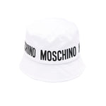 Moschino Kids Cappello Bucket Bianco con Stampa Logo