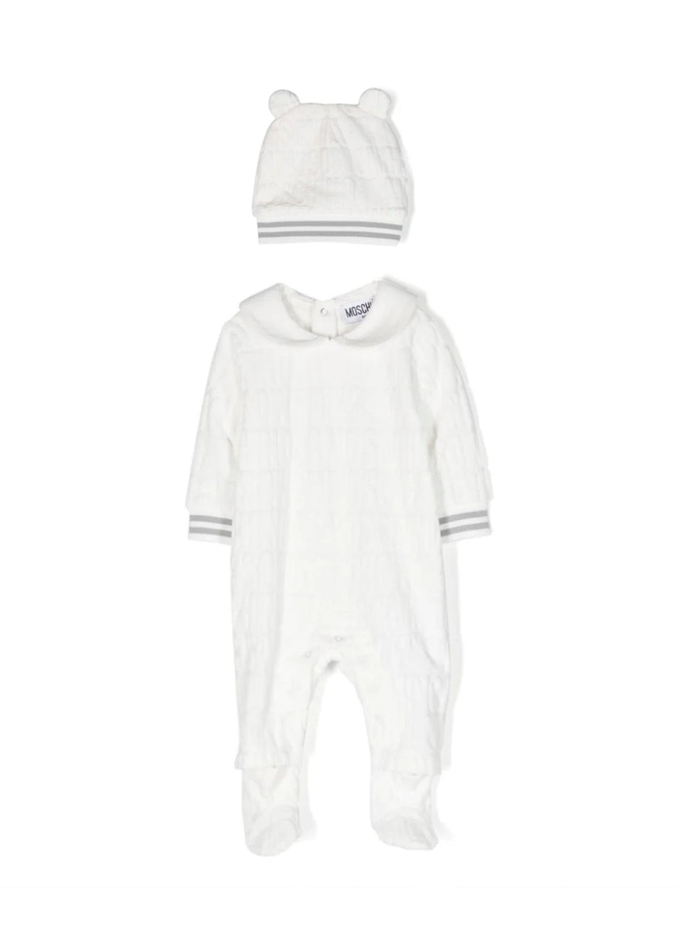 Combinato Moschino Baby Neonato: Dolcezza e Stile in Cielo e Bianco