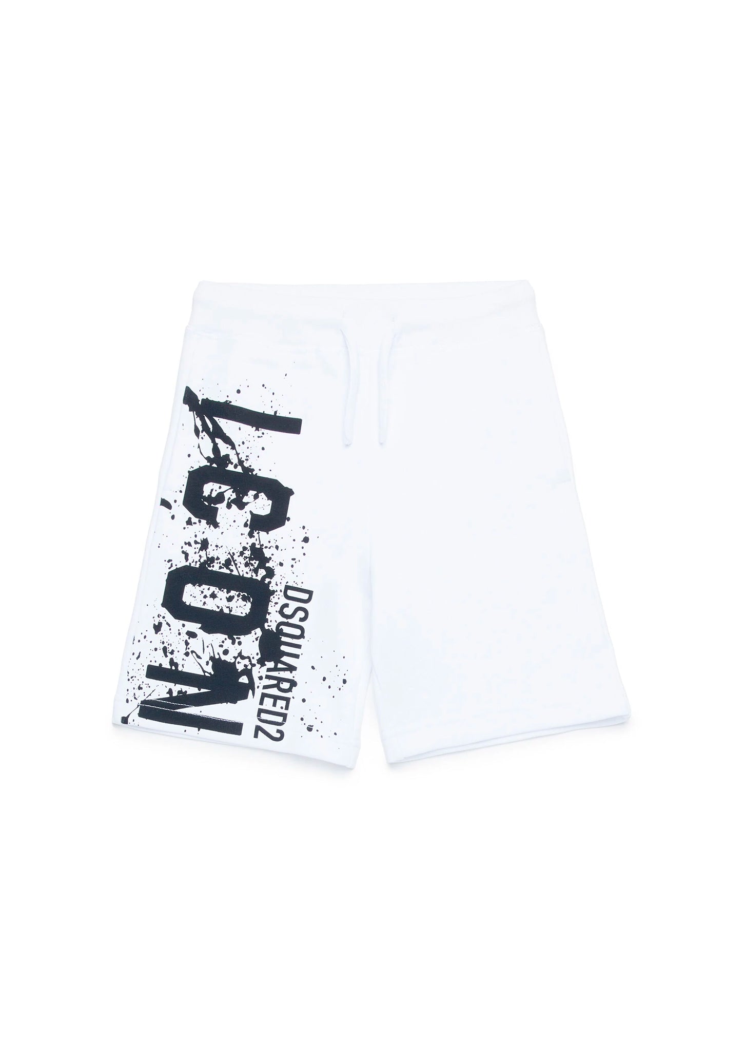 Dsquared2 Kids Short Bianco con Grafica Icon Splatter per Bambini