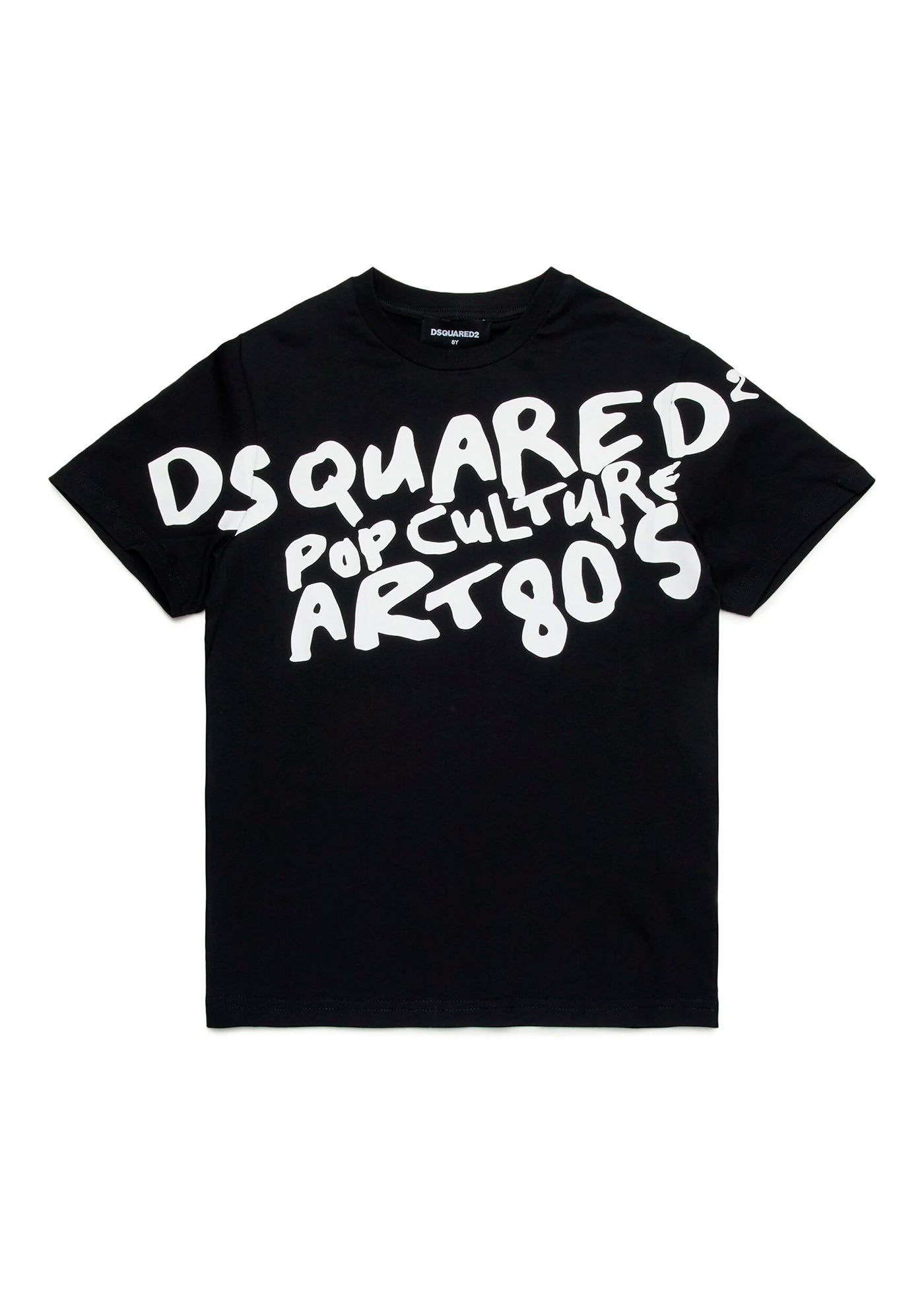 Dsquared2 Kids T-Shirt Nera con Stampa Pop Culture