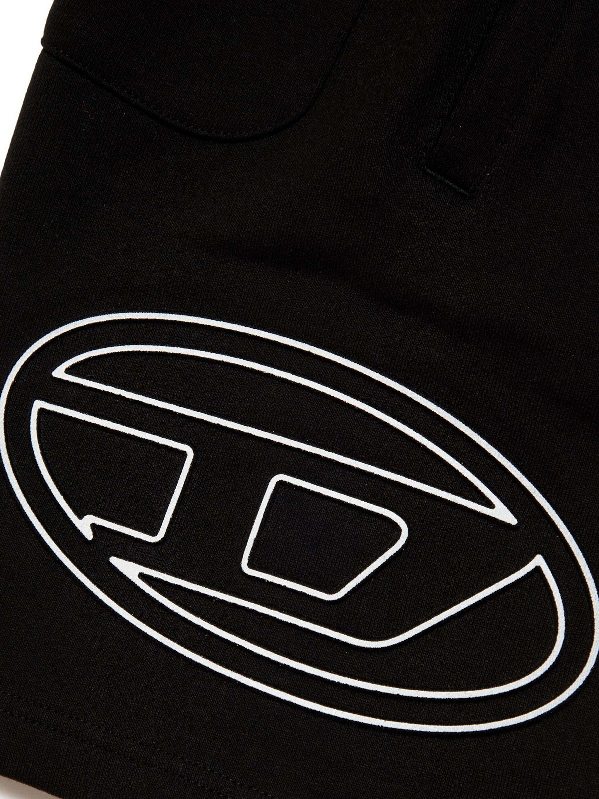 Diesel Kids Short in Felpa Nero con Logo Oval D