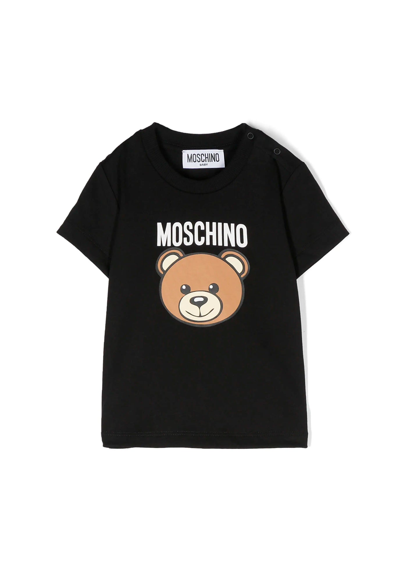 Moschino Kids T-Shirt Nera con Logo Teddy Bear