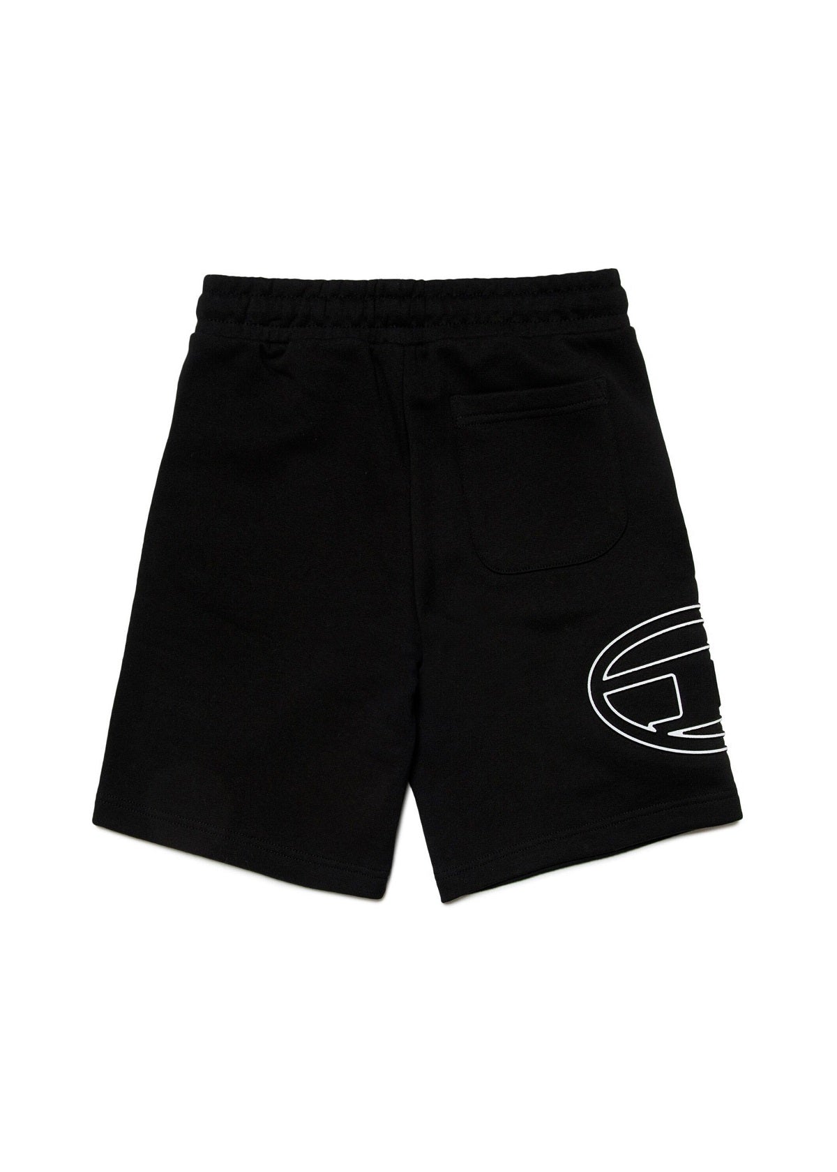 Diesel Kids Short in Felpa Nero con Logo Oval D
