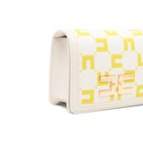 Elisabetta Franchi La Mia Bambina Borsa a Spalla con Placca Logo Burro/Cedro