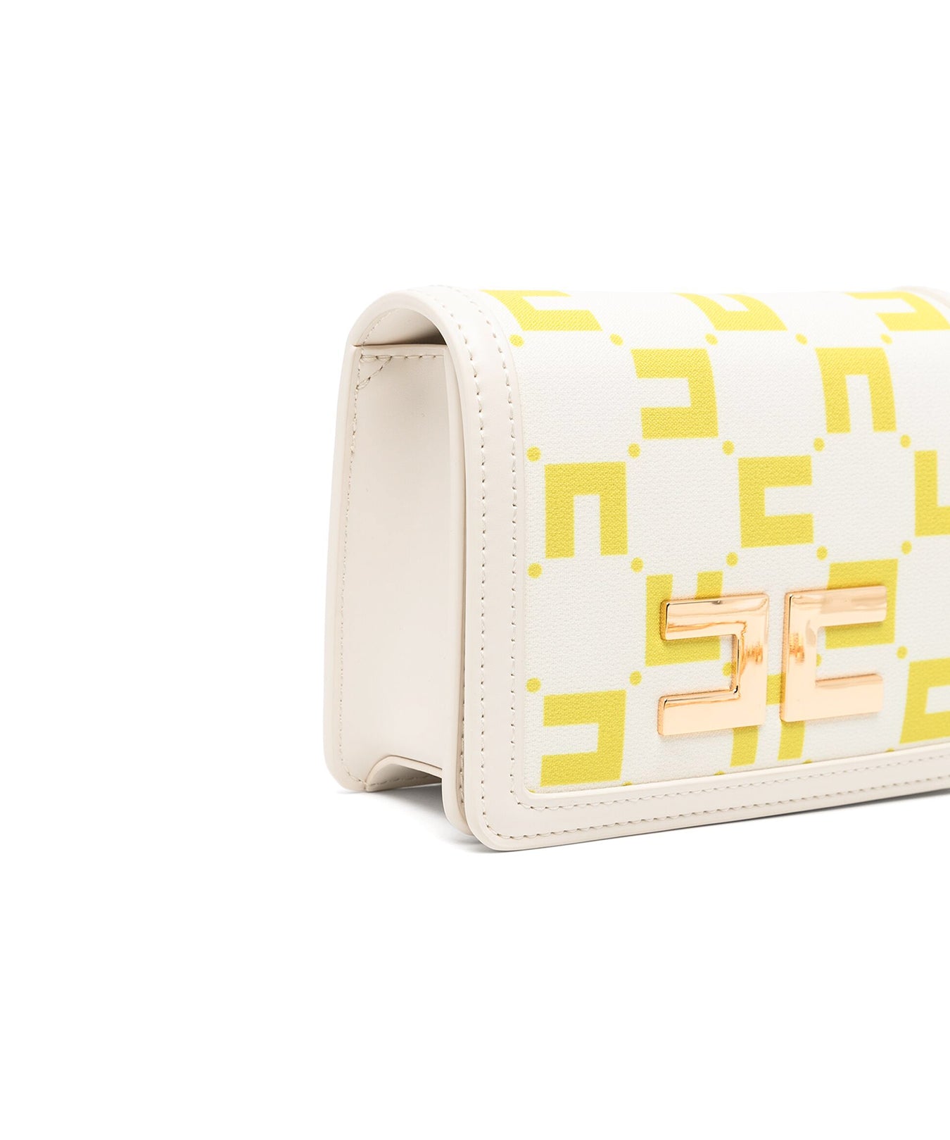 Elisabetta Franchi La Mia Bambina Borsa a Spalla con Placca Logo Burro/Cedro