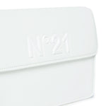 N°21 Kids Borsa a Spalla Bianca con Placca Logo in Finta Pelle