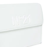 N°21 Kids Borsa a Spalla Bianca con Placca Logo in Finta Pelle