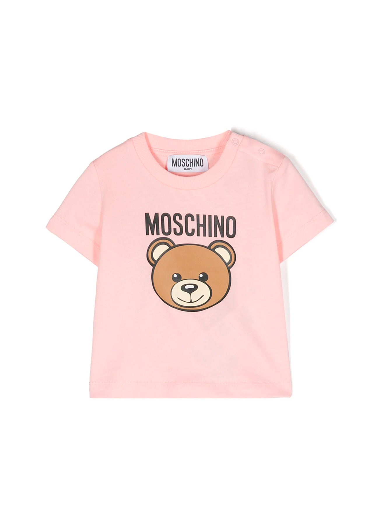 Moschino Kids T-Shirt Rosa con Logo Teddy Bear