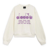 Felpa Girocollo Logo Pastel Diadora Kids Crema: Comfort e Stile per le Piccole Fashioniste