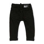 Pantaloni Dritti Neri per Neonati | Applicazione Logo Posteriore | Vita Elasticizzata | Stile Classico