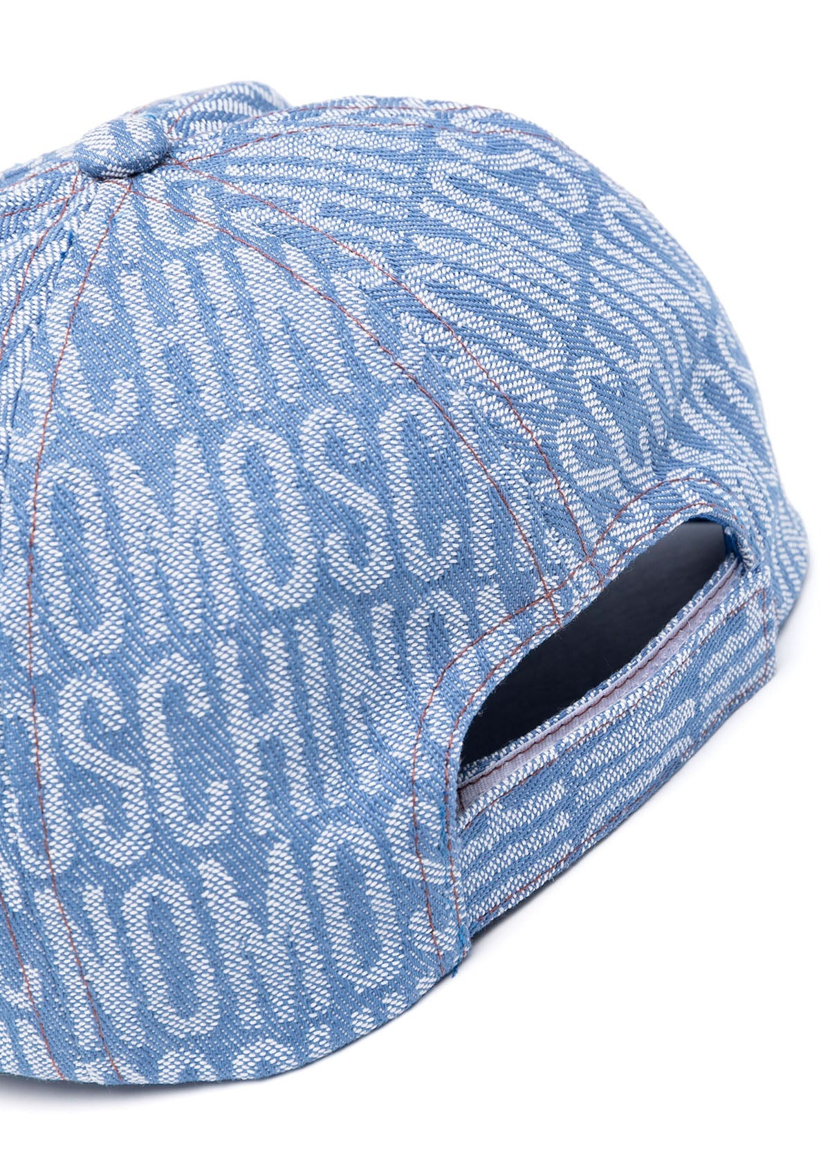 Moschino Kids Cappello con visiera in Jeans Log All-over