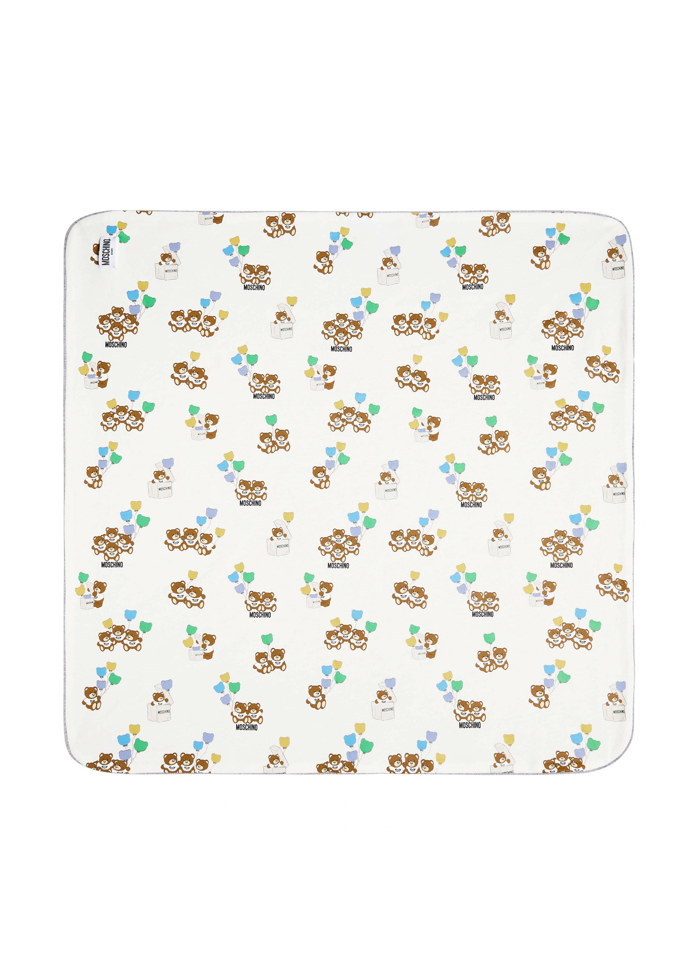 Coperta Grigia MOSCHINO con Stampato Teddy Bear: Comfort e Stile per il Tuo Piccolo