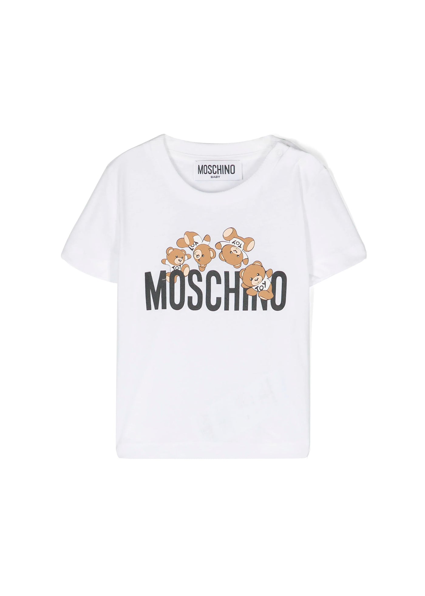 Moschino Kids T-Shirt Bianca con Motivo Teddy Bear