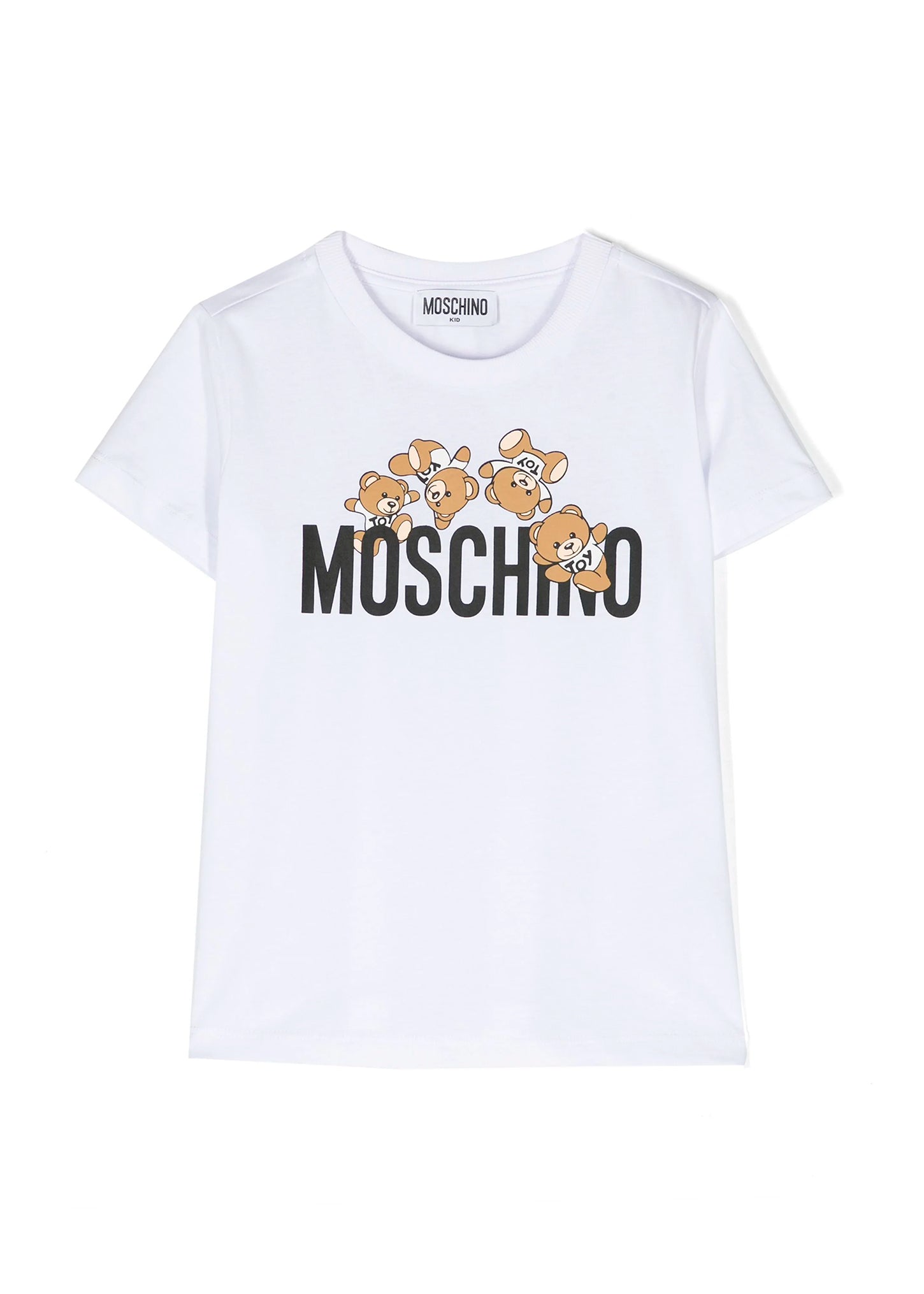 Moschino Kids T-Shirt Bianca con Stampa Teddy Bear