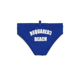 Dsquared2 Kids Costume Slip Blu con Grafica Beach per Neonati