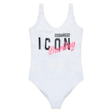 Dsquared2 Kids Costume Intero Bianco Icon Darling per Bambine