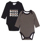 Set Body per Neonati BOSS - Stampa Monogramma e Logo Fantasia in Cotone Biologico