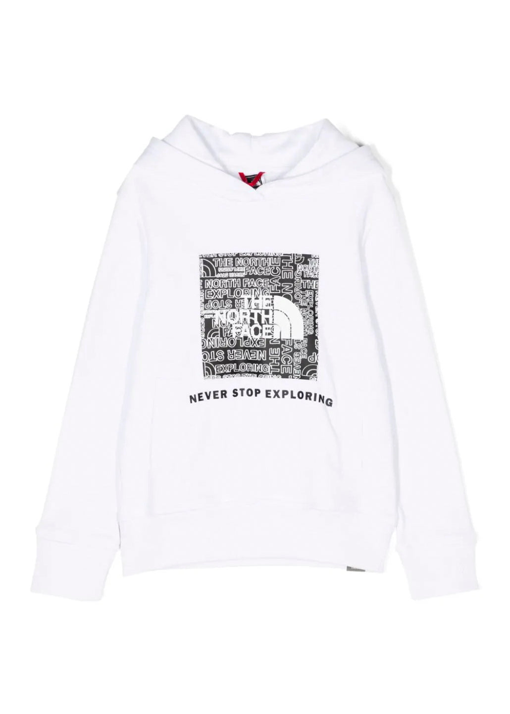 The North Face Kids Felpa con Cappuccio Bianca con Stampa