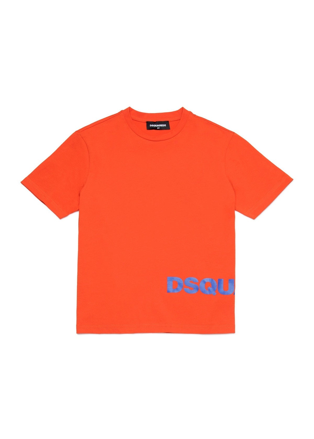 Dsquared2 Kids T-shirt Arancione con Logo a Contrasto