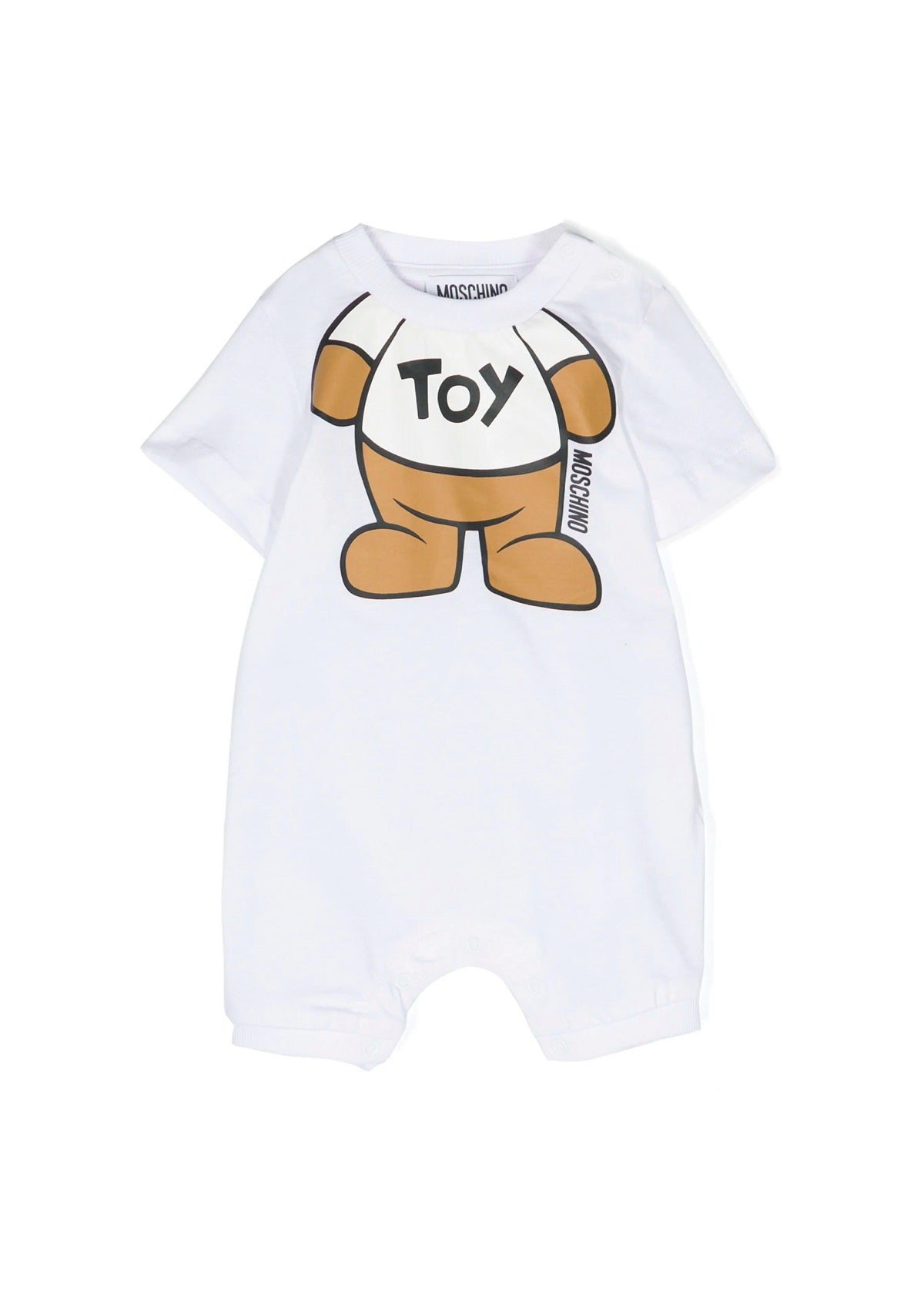 Moschino Kids Pagliaccetto Bianco con Stampa Teddy Bear