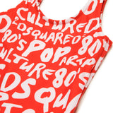 Dsquared2 Kids Costume Intero Rosso con Stampa Prouse All-over per Neonate