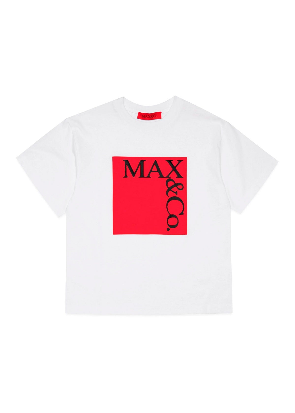 Max Co T Shirt Bianca con Stampa Logo