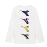 Diadora Kids T-Shirt: Maniche Lunghe Panna con Logo - Stile Sportivo per Bambini