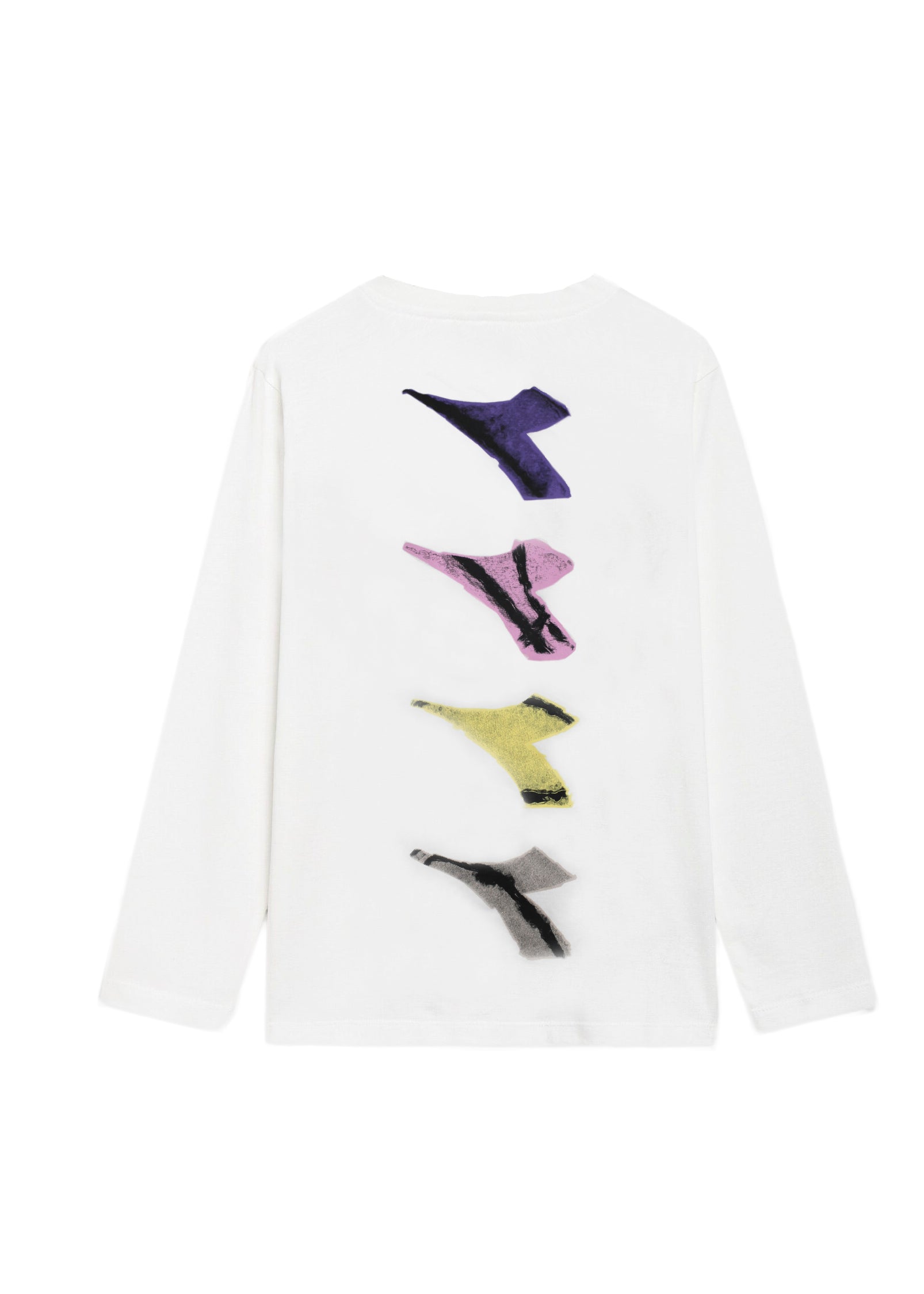 Diadora Kids T-Shirt: Maniche Lunghe Panna con Logo - Stile Sportivo per Bambini