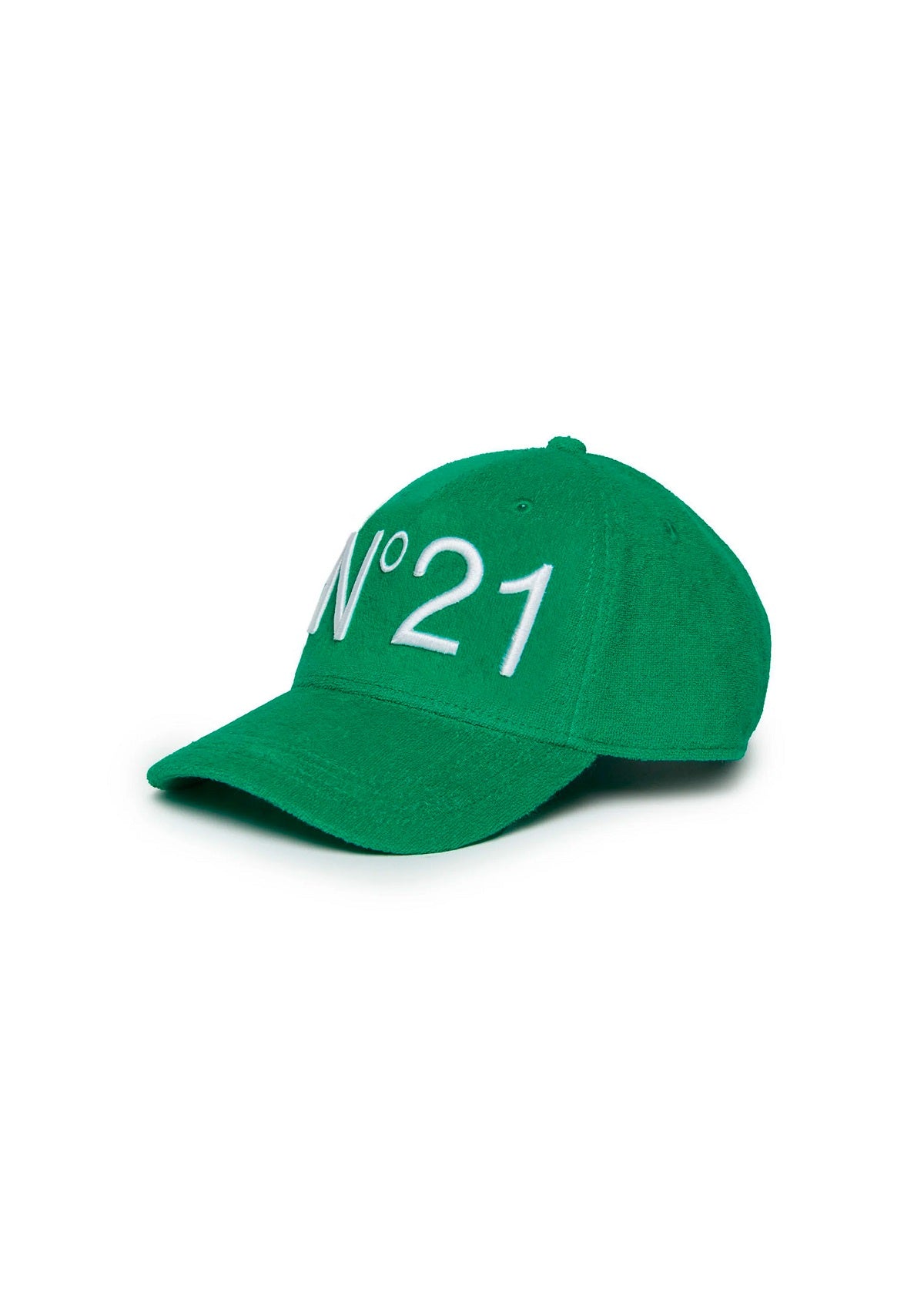 N°21 Kids Cappello Verde con Visiera in Spugna