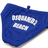 Dsquared2 Kids Costume Slip Blu con Grafica Beach per Neonati