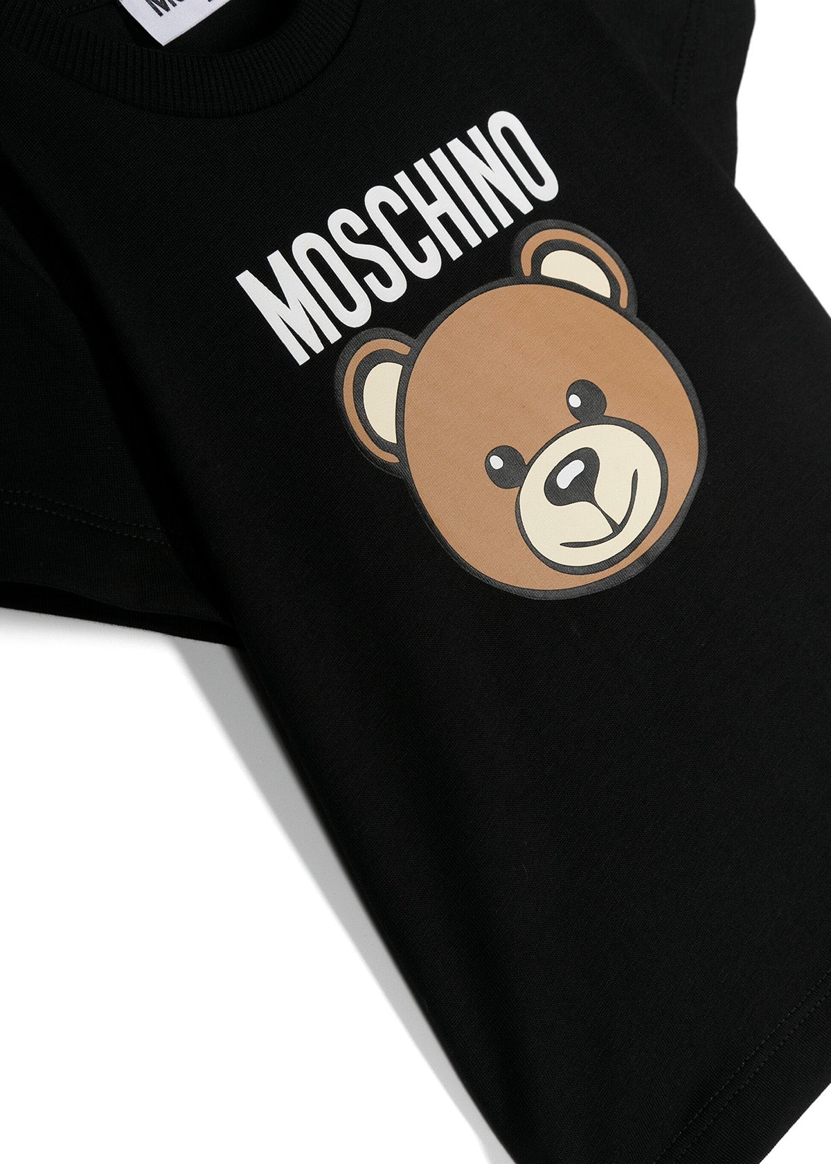 Moschino Kids T-Shirt Nera con Logo Teddy Bear