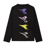 Diadora Kids T-Shirt: Maniche Lunghe Nero con Logo - Stile Sportivo per Bambini