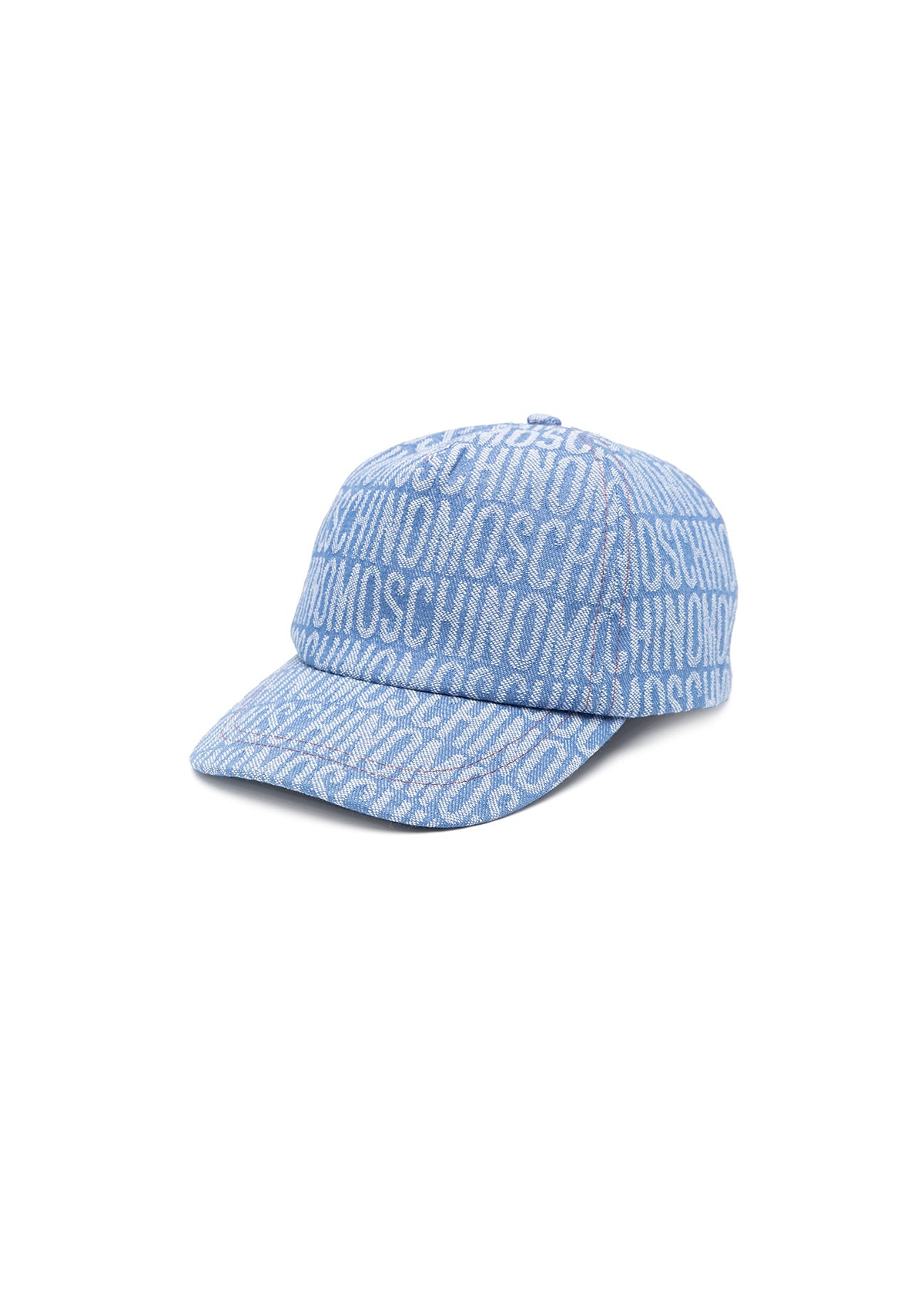 Moschino Kids Cappello con visiera in Jeans Log All-over