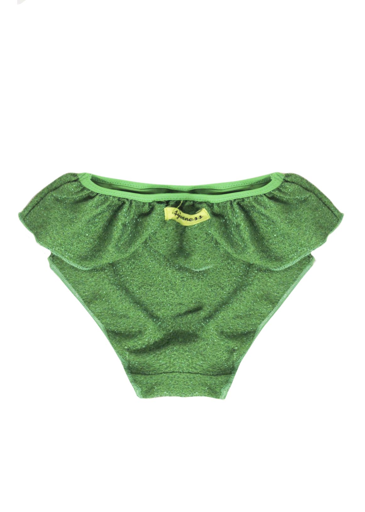 Costume Slip Neonata Verde Glitter Con Balze
