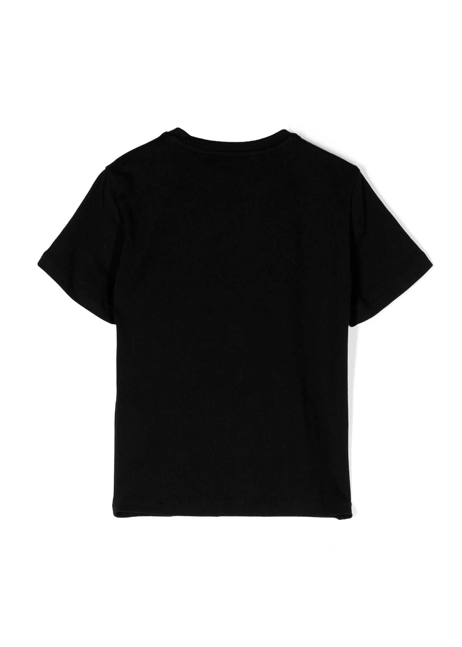 Elisabetta Franchi La Mia Bambina T-Shirt Nera con Logo Pailettes