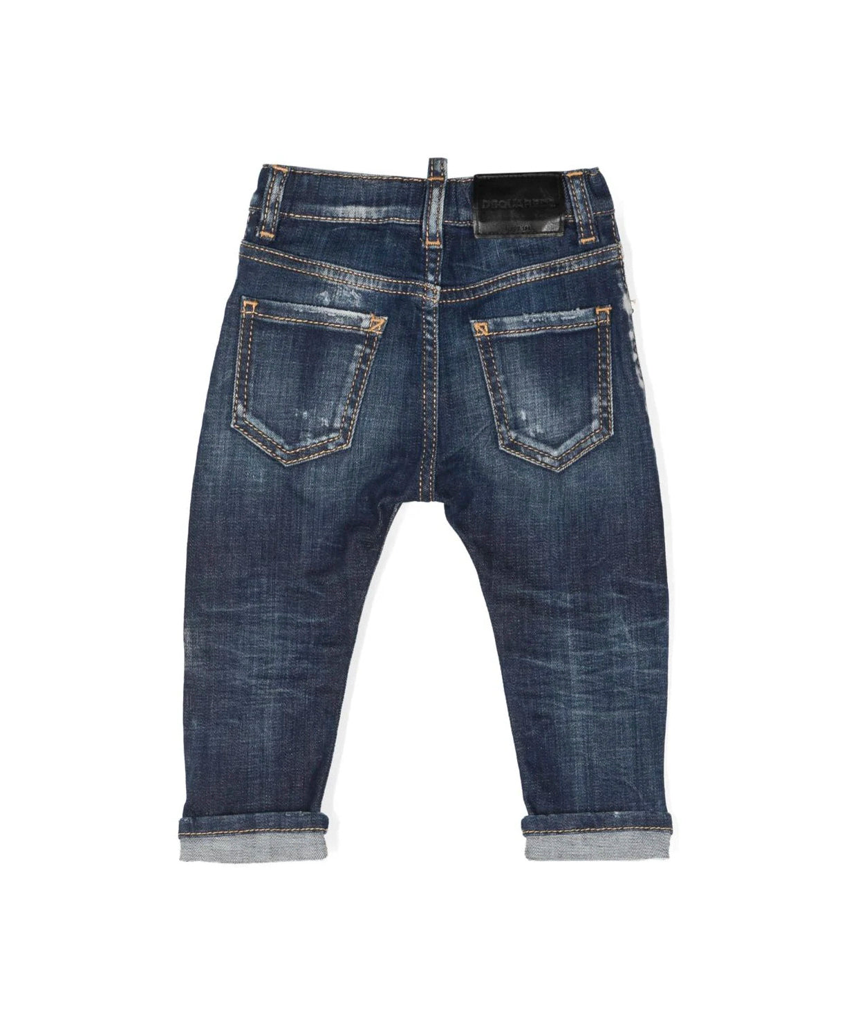 Jeans DSquared2 Kids Sfumato con Cuciture a Contrasto | Composizione in Cotone ed Elastam